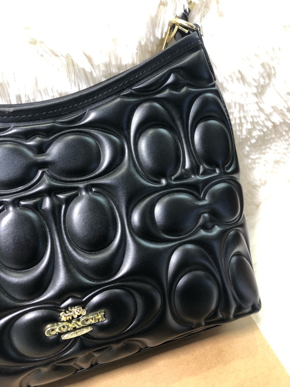 New Coach CZ178 Laurel Shoulder Bag In Signature Leather In Black - Picture 3 of 8